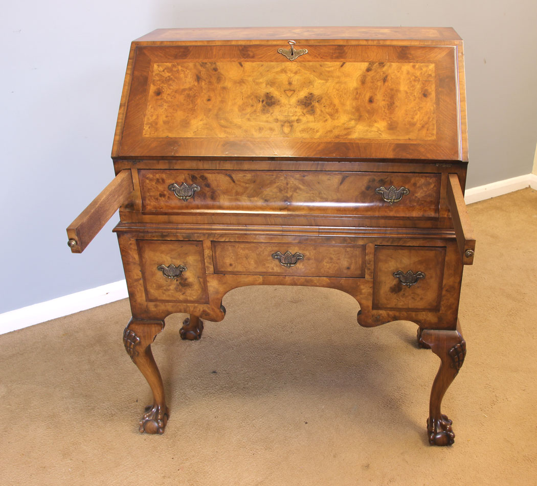 11984r6 Antique Burr Walnut Desk Writing Bureau,