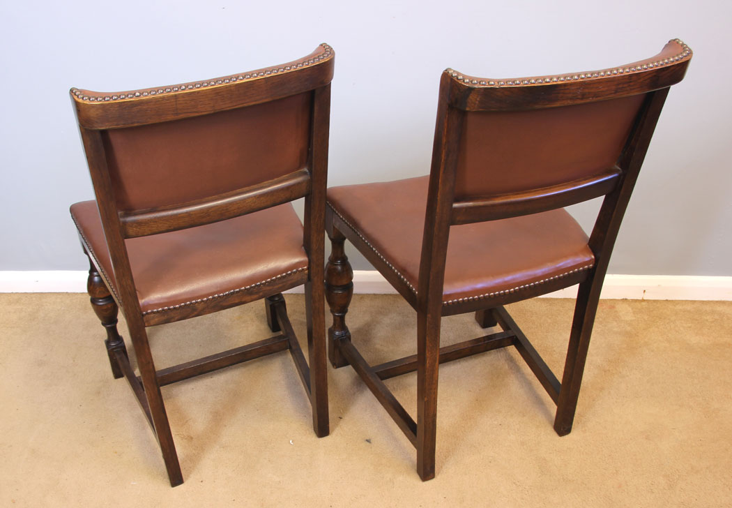 11987r5 Set Four Antique Oak Dining Chairs,