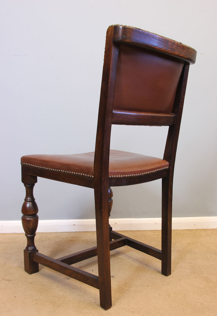 11987r7 Set Four Antique Oak Dining Chairs,