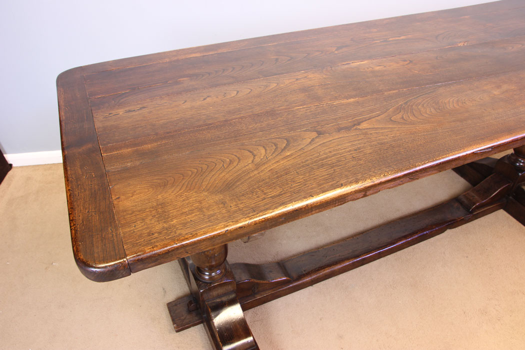 12022r13 Antique Large Oak Refectory Farmhouse Dining Kitchen Table ,