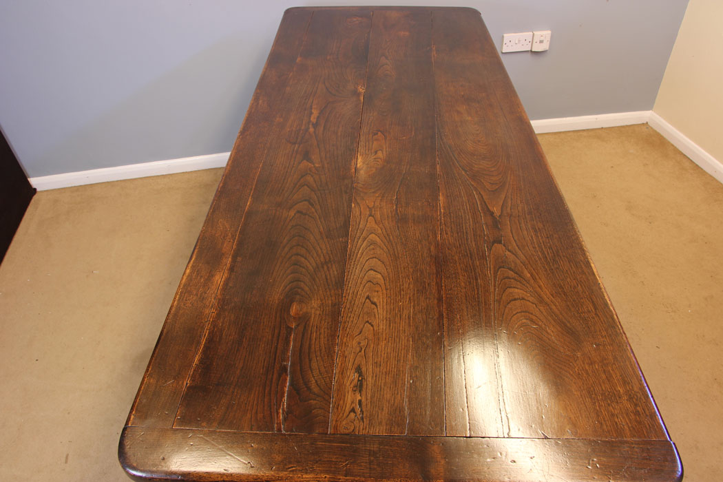 12022r7 Antique Large Oak Refectory Farmhouse Dining Kitchen Table ,