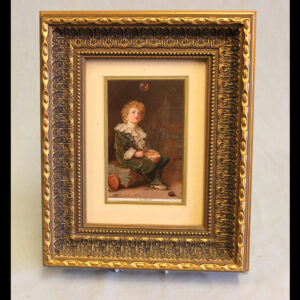 Antique Bubbles Postcard in Gilt Frame.