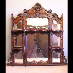 Antique Victorian Large Mahogany Mantle Wall Overmantle Mirror