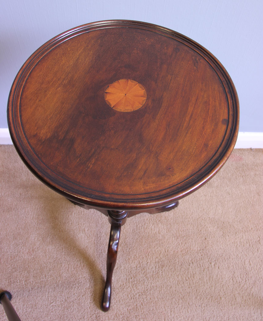 12067r4 Antique Inlaid Mahogany Wine Table,