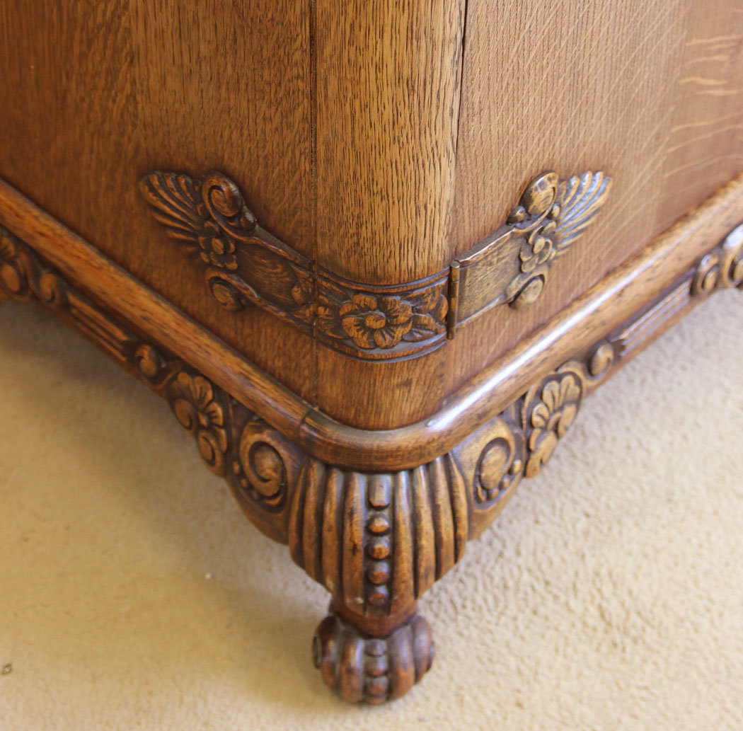 12097r14 Quality Antique Unusual Carved Oak Desk Writing Bureau,