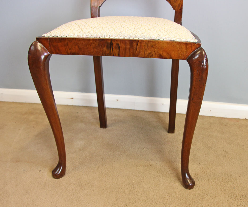 12102r8 Antique Walnut Chair Dressing Table Stool,
