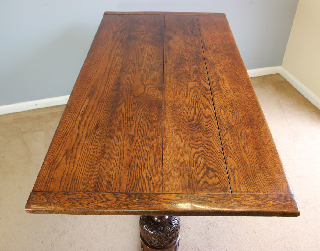 12116r7 Antique Oak Refectory Dining Table,