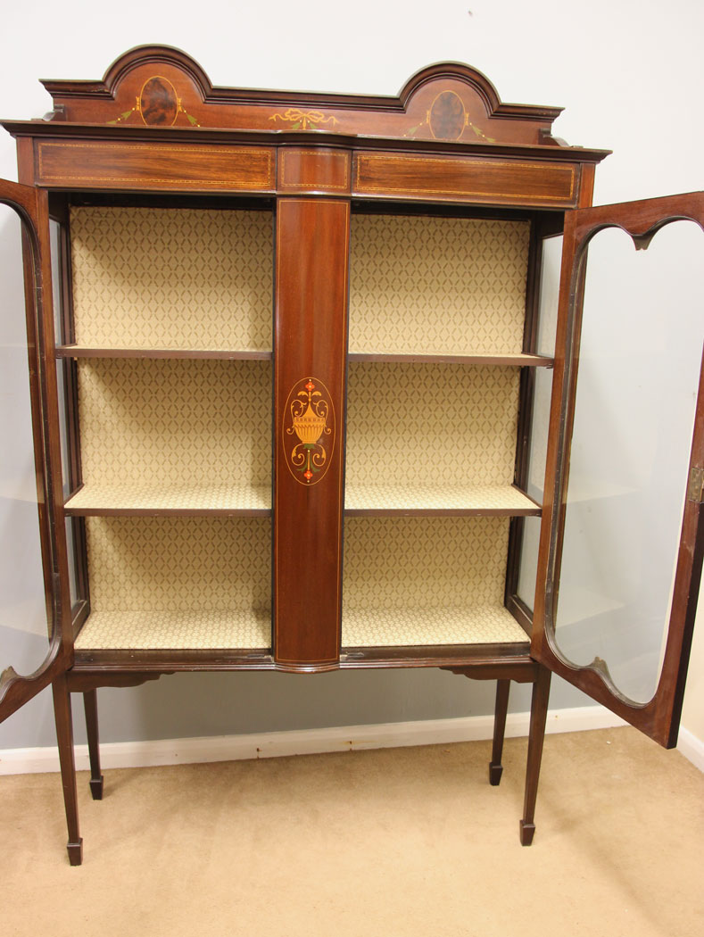 12134r11 Antique Edwardian Mahogany Display Cabinet ,