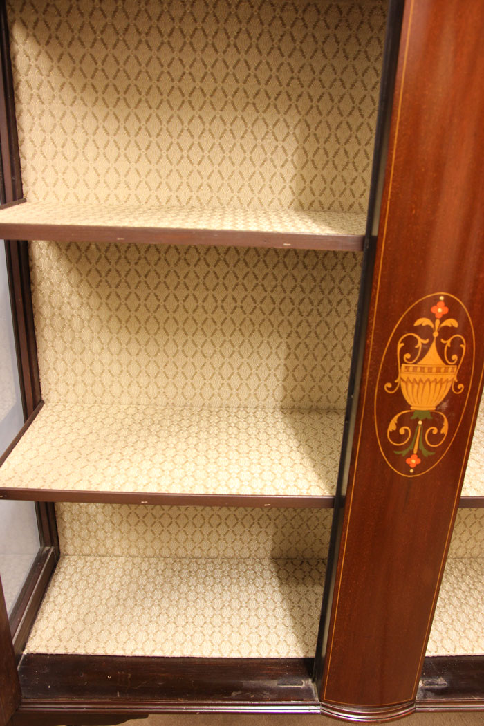 12134r12 Antique Edwardian Mahogany Display Cabinet ,