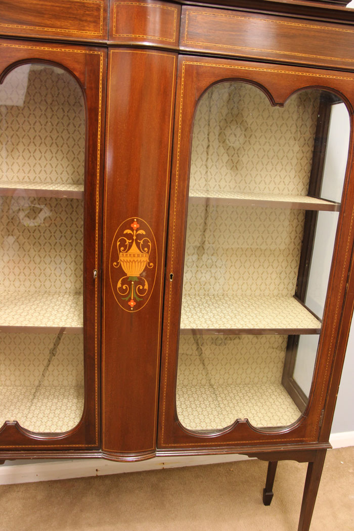 12134r4 Antique Edwardian Mahogany Display Cabinet ,