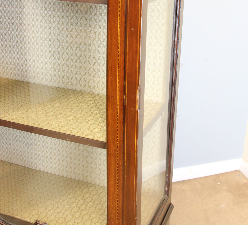 12134r6 Antique Edwardian Mahogany Display Cabinet ,