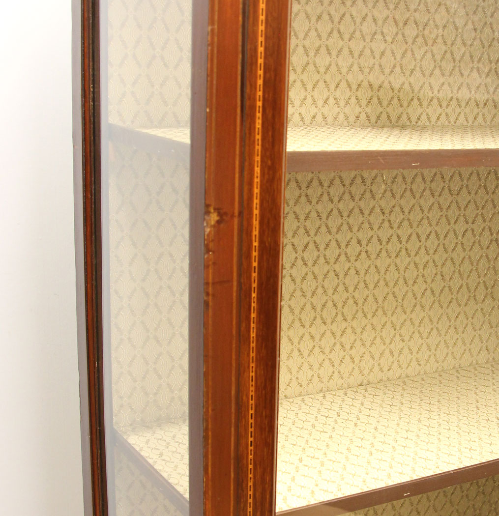 12134r8 Antique Edwardian Mahogany Display Cabinet ,