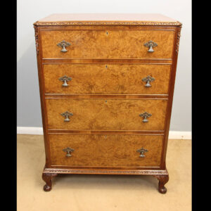 Quality Burr Walnut Chest of Drawers
