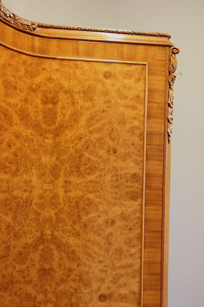 12158r12 Antique Burr Walnut Hanging Double Wardrobe,