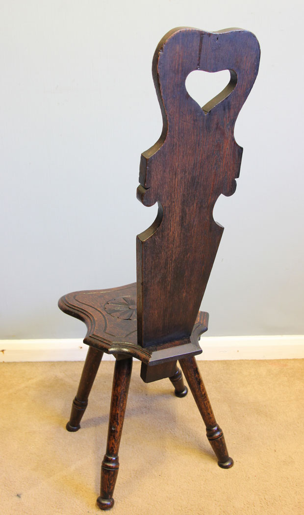 12169r4 Antitque Carved Oak Spinning Chair ,