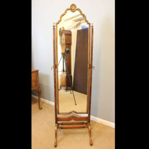 Antique Walnut Cheval Dressing Mirror