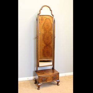 Antique Walnut Cheval Dressing Mirror.