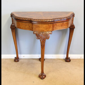Burr Walnut Antique Card Side Table