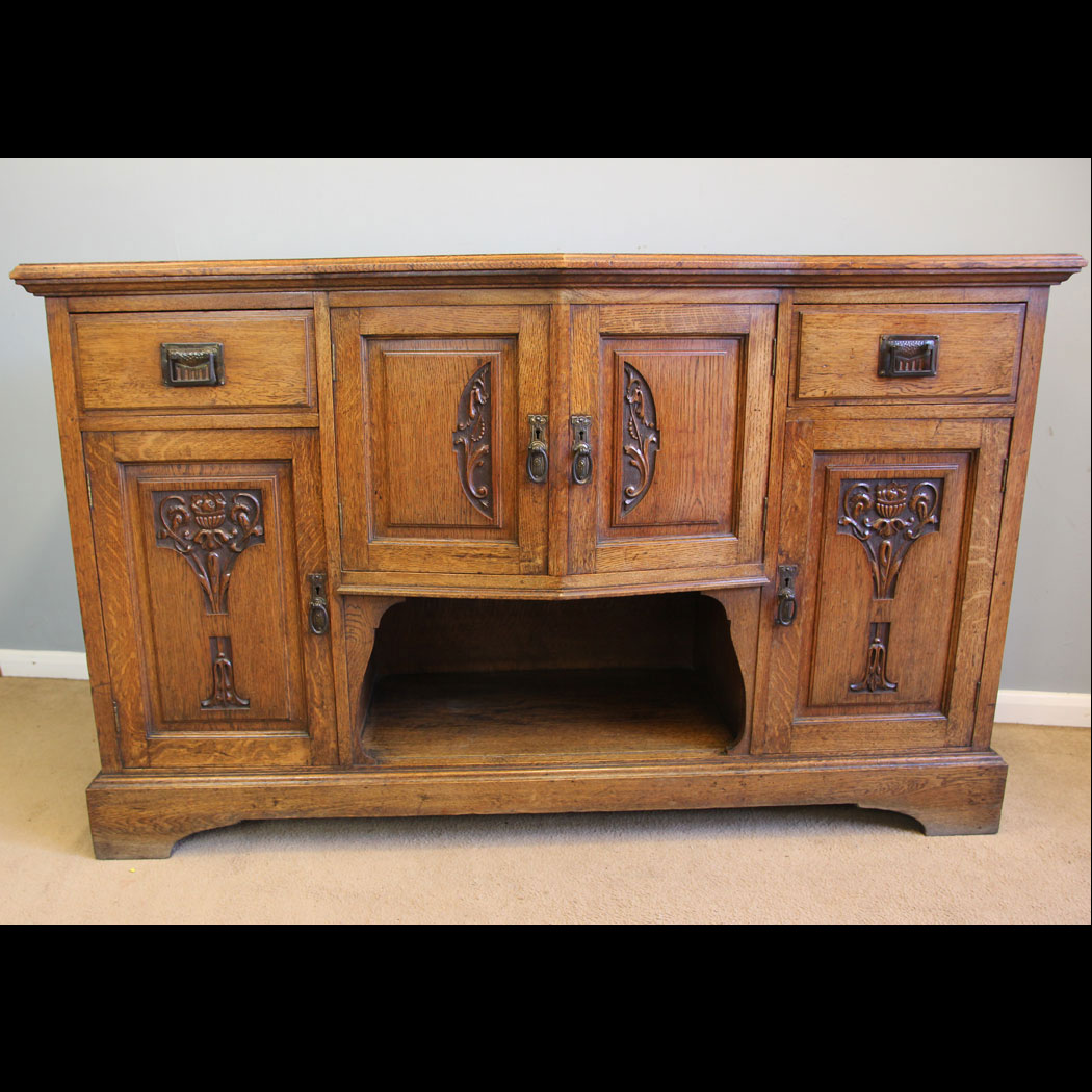 12217r01 Antique Oak Arts & Crafts Sideboard Dresser Base, Antique Arts & Crafts Oak Sideboard Dresser Base