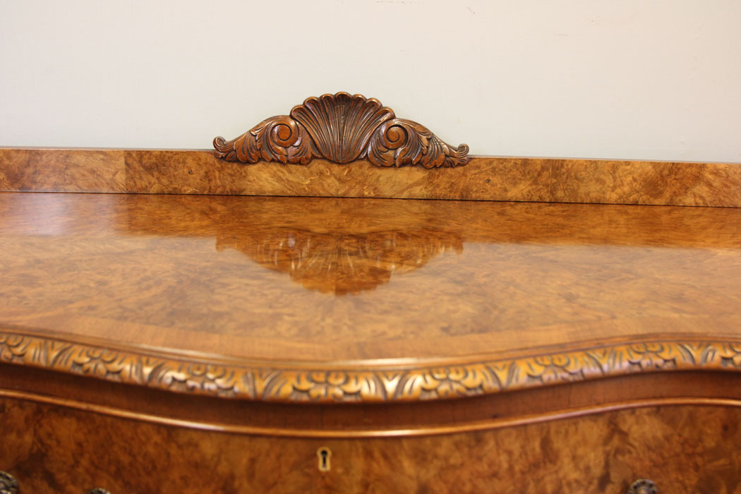 12234r12 Burr Walnut Antique Sideboard Server,