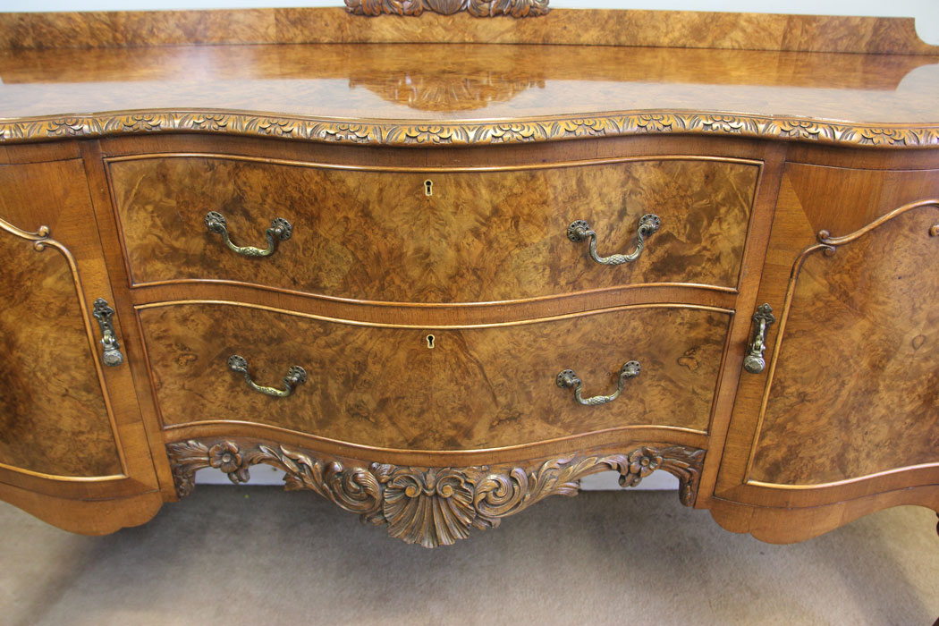 12234r16 Burr Walnut Antique Sideboard Server,