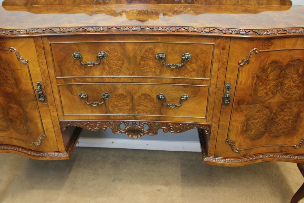 12263r3 Queen Anne Style Burr Walnut Sideboard,
