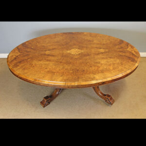 Victorian Burr Walnut Oval Coffee Table