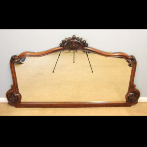 Antique Victorian Large Mahogany Framed Wall Overmantle Mirror