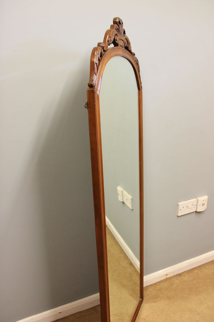 12301r10 Antique Walnut Framed Wall Cheval Dressing Mirror,