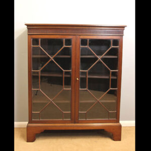 Edwardian Mahogany Glazed Library Bookcase