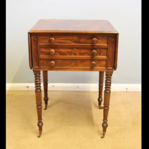 Antique Mahogany Pembroke Work Sewing Drop Leaf Side Table