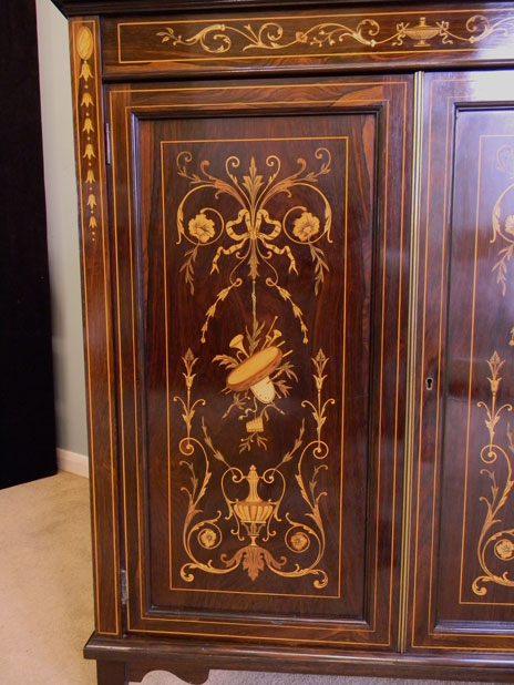 09431r12 Edwardian Inlaid Corner Display Cabinet