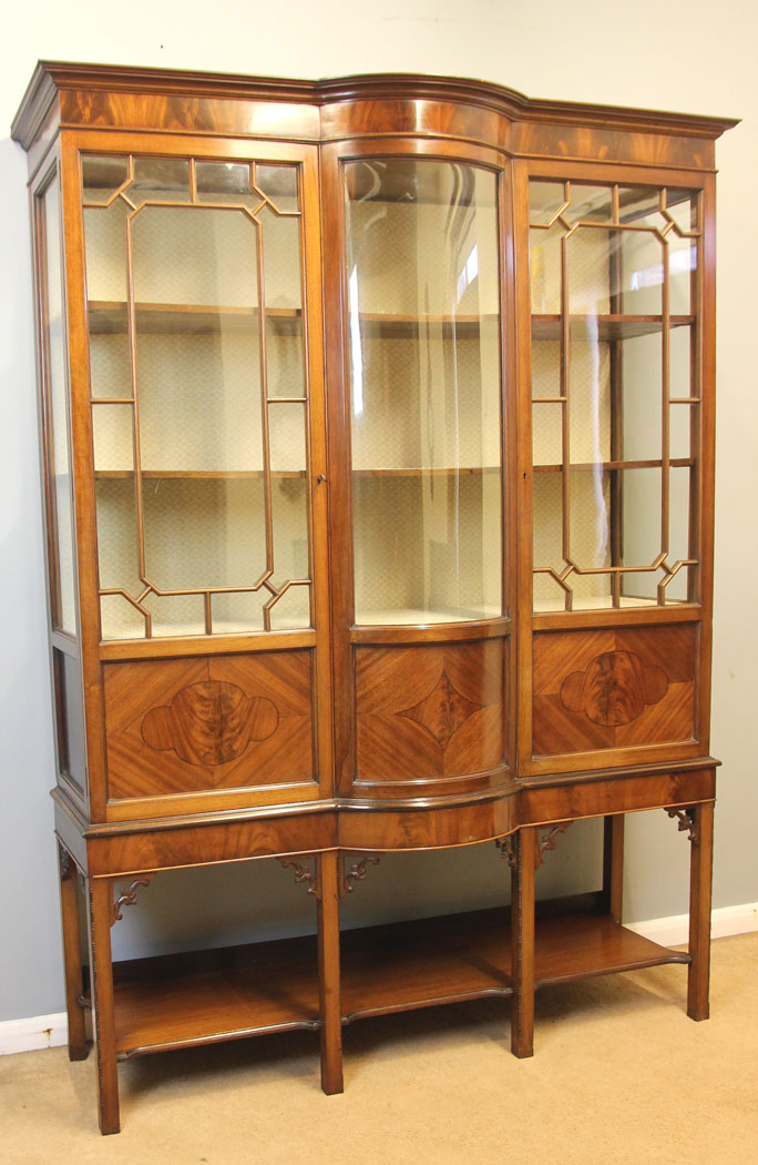 12242r2 Antique Mahogany Edwardian China Display Cabinet,
