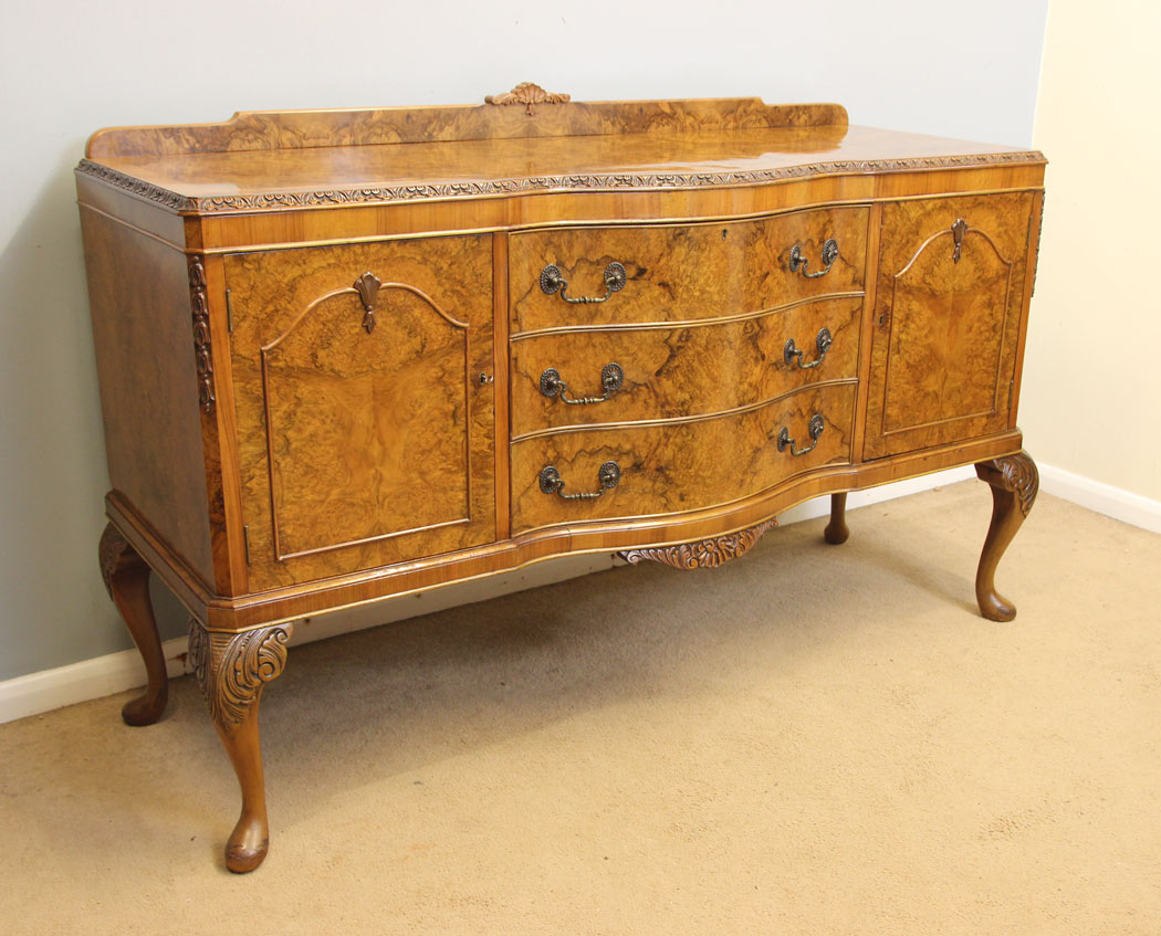 12319r03 Antique Burr Walnut Server Sideboard,
