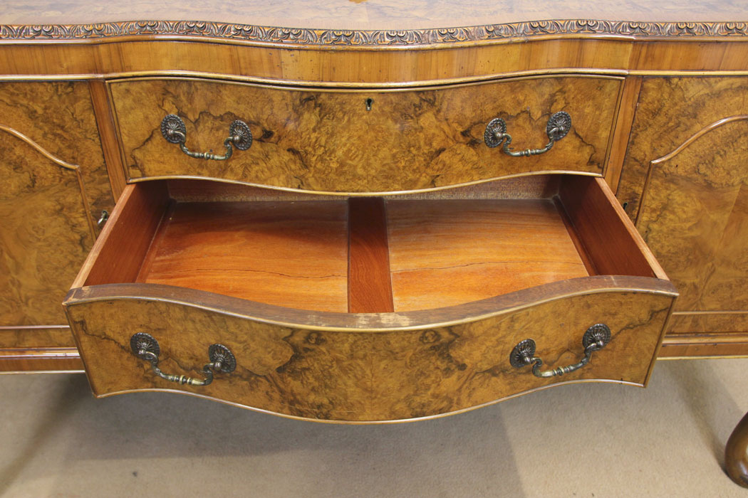 12319r12 Antique Burr Walnut Server Sideboard,