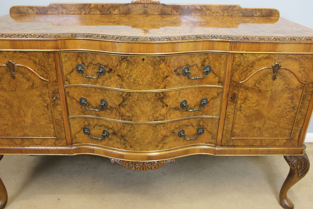 12319r14 Antique Burr Walnut Server Sideboard,