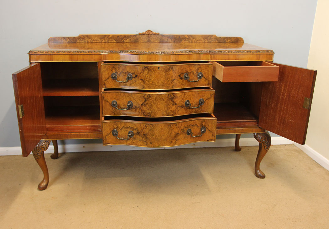 12319r6 Antique Burr Walnut Server Sideboard,