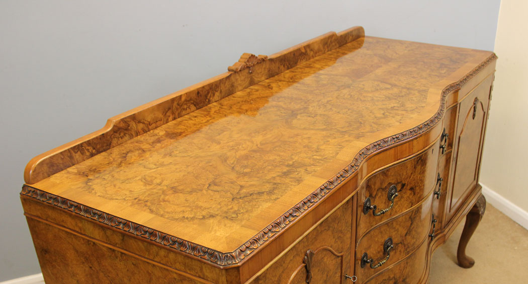 12319r9 Antique Burr Walnut Server Sideboard,