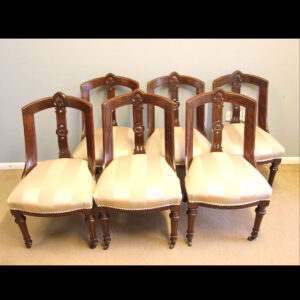 Set Six Antique Victorian Mahogany Dining Chairs