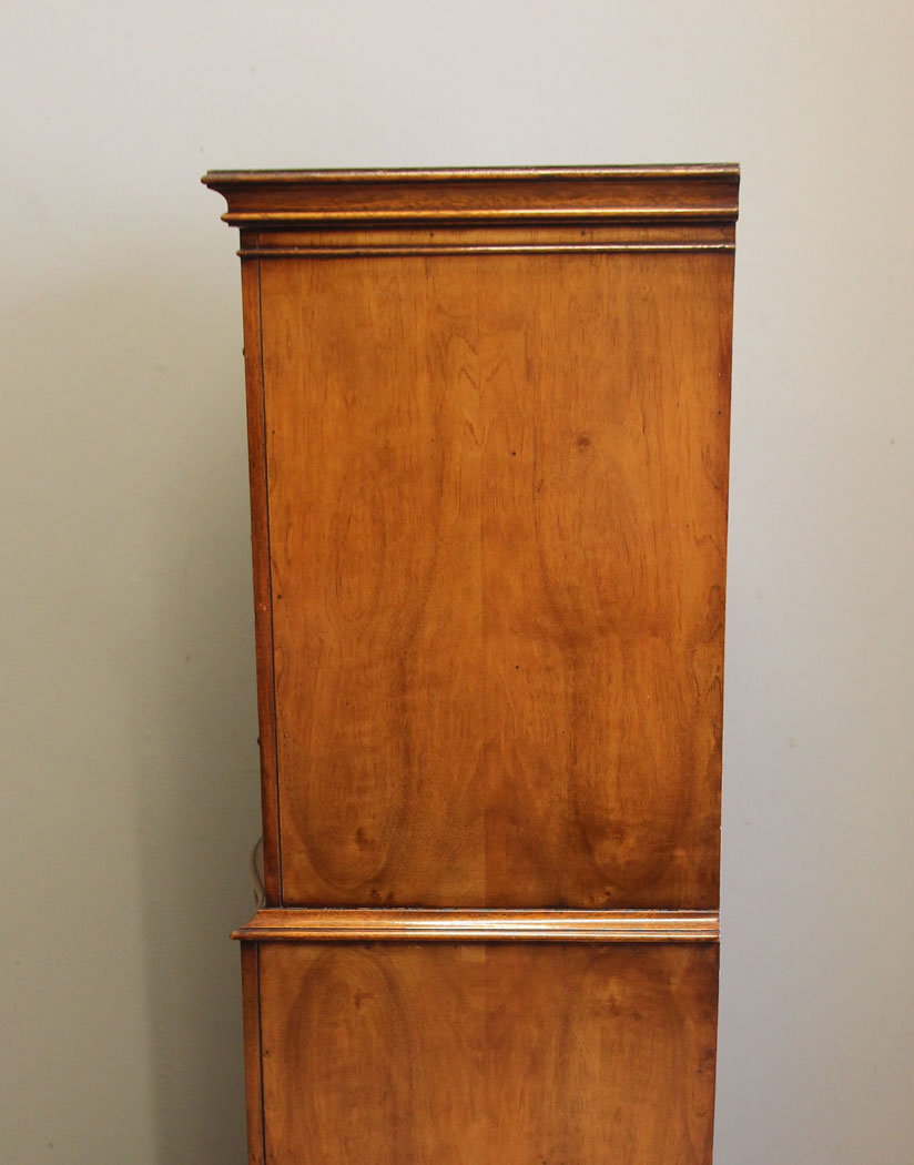 12411r14 Burr Walnut Tallboy Chest on Chest Drawers, Burr Walnut Tallboy Chest on Chest of Drawers