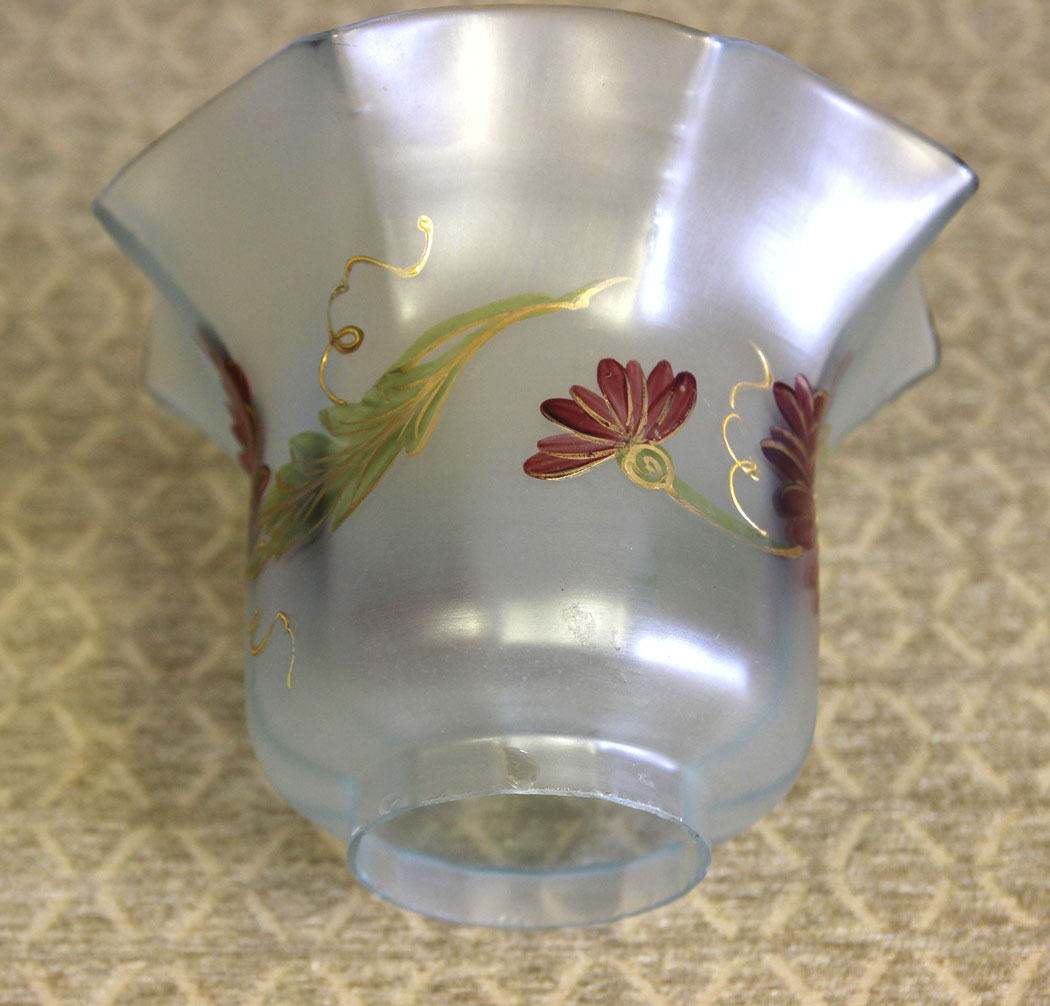 12429r6 Antique French Glass Lamp Shade, Antique French Glass Lamp Shade
