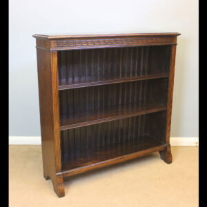 Antique Oak Open Book Shelves Bookcase