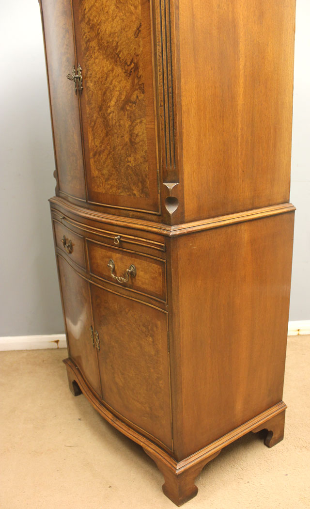 12449r6 Burr Walnut Cocktail Drinks Cabinet, Burr Walnut Cocktail Drinks Cabinet