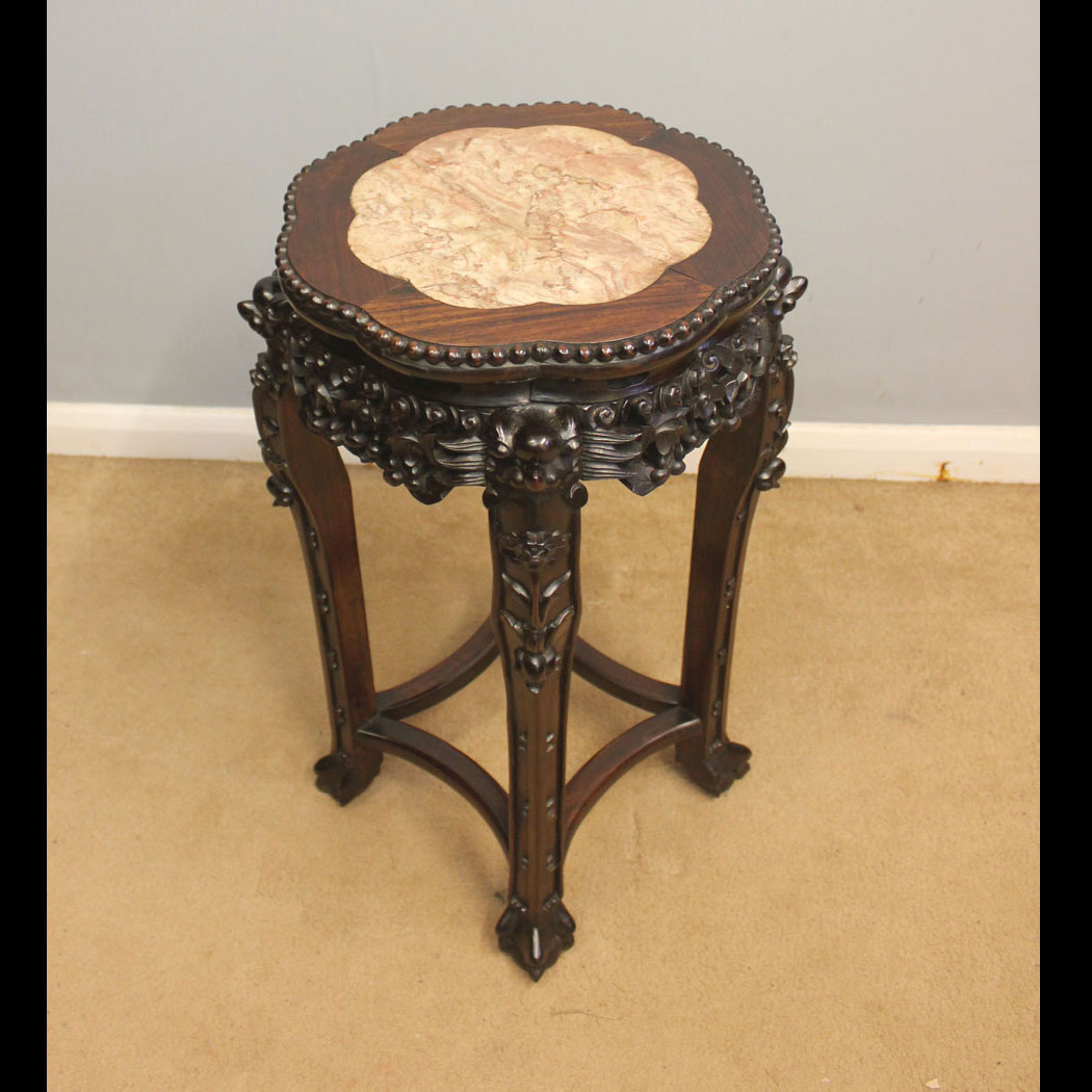 12451r01 Quality Antique Carved Hardwood Stand, Antique Jardiniere Plant Stand Carved Hardwood Stand