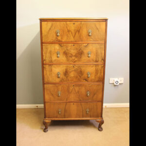 Figured Walnut Tallboy Chest of Drawers