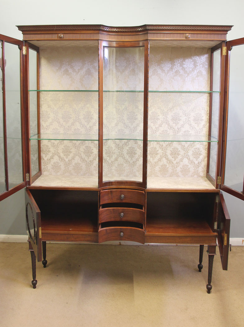 12477r12 Antique Edwardian Mahogany Display Cabinet, Antique Edwardian Mahogany Display Cabinet