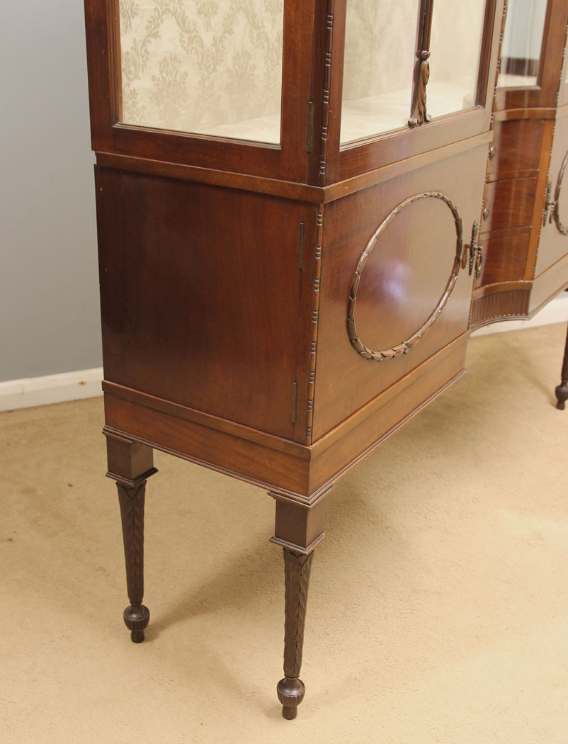 12477r5 Antique Edwardian Mahogany Display Cabinet, Antique Edwardian Mahogany Display Cabinet