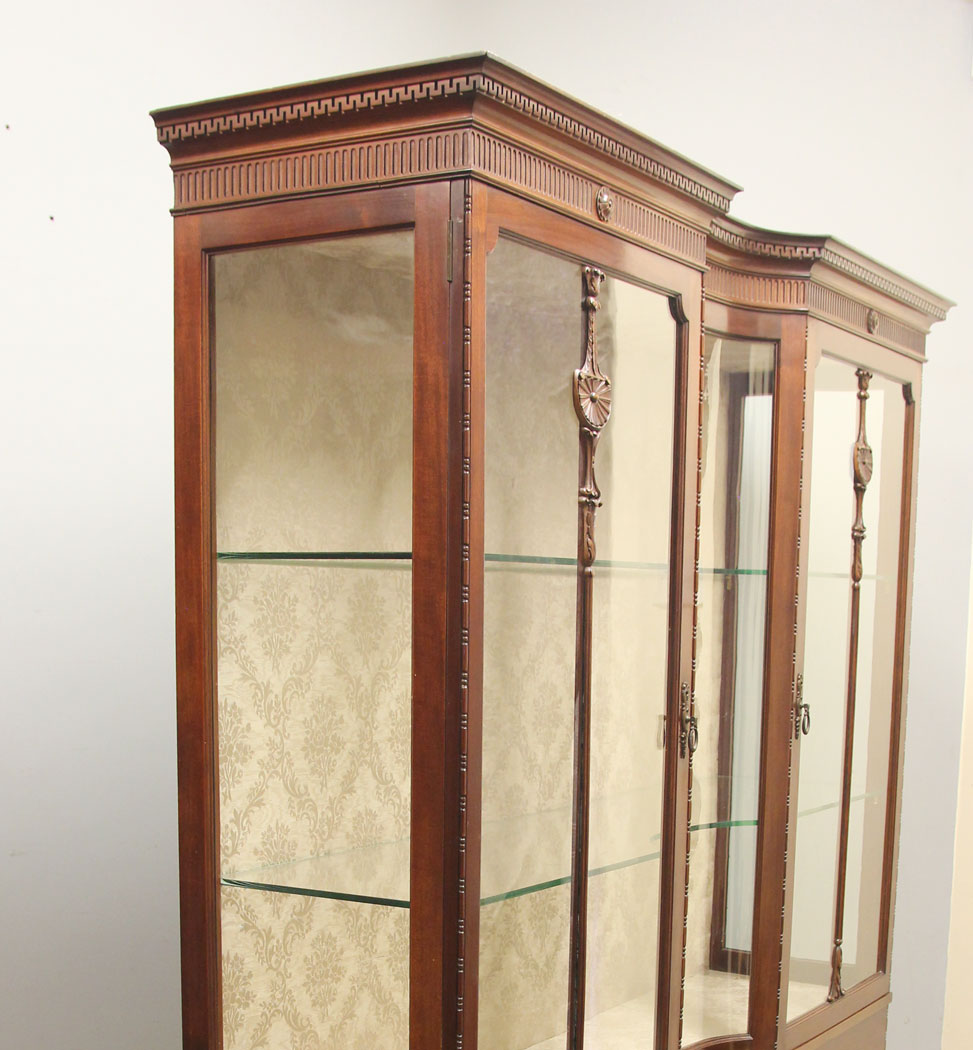 12477r6 Antique Edwardian Mahogany Display Cabinet, Antique Edwardian Mahogany Display Cabinet