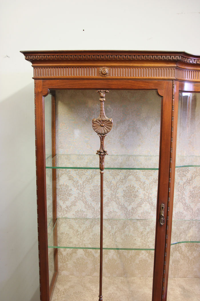 12477r7 Antique Edwardian Mahogany Display Cabinet, Antique Edwardian Mahogany Display Cabinet