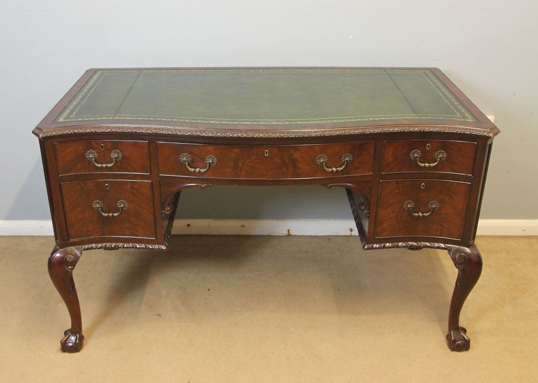 12480r1 Antique Mahogany Knee Hole Writing Desk, Antique Mahogany Knee Hole Writing Desk